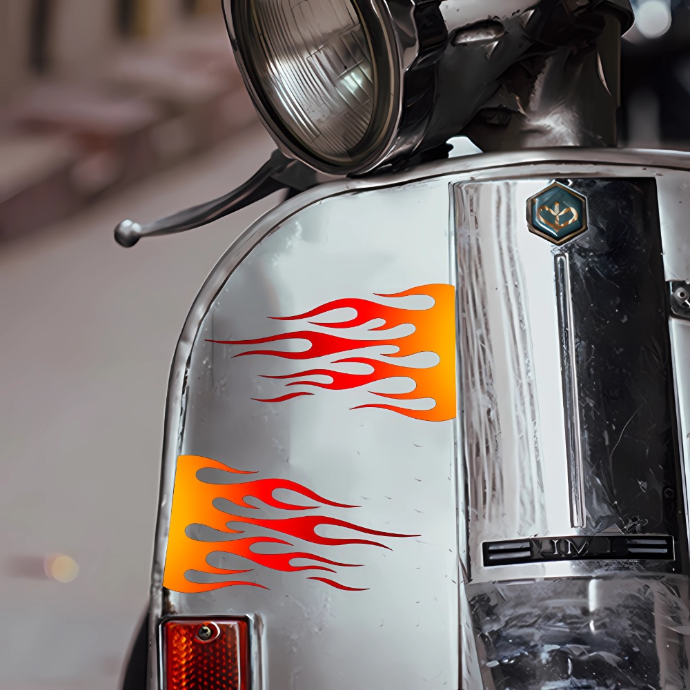 Autocollants de moto flamme im - Scooter Helmet Set avis et prix