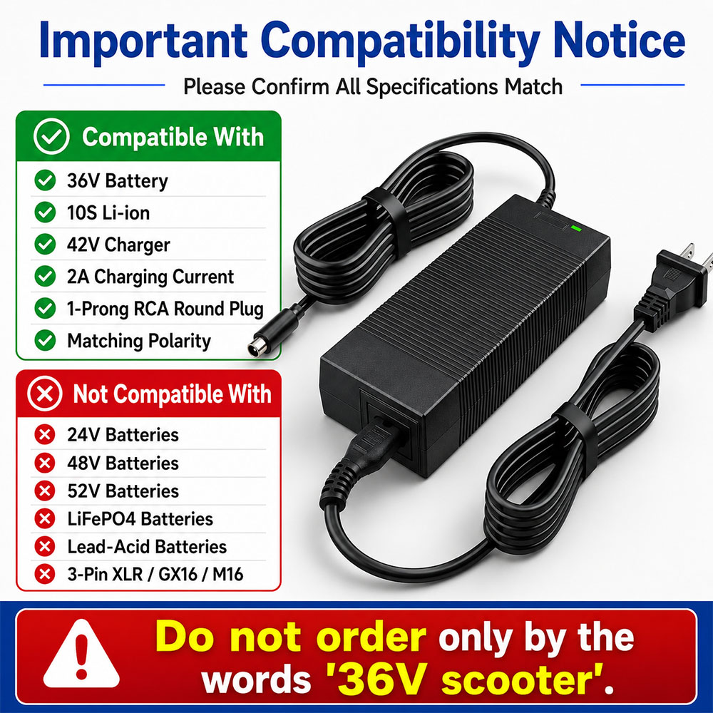 Adaptateur d'alimentation 42V  - Electric Scooter Charger avis et prix