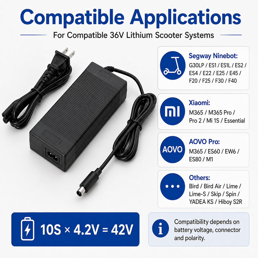 Adaptateur d'alimentation 42V  - Electric Scooter Charger avis et prix