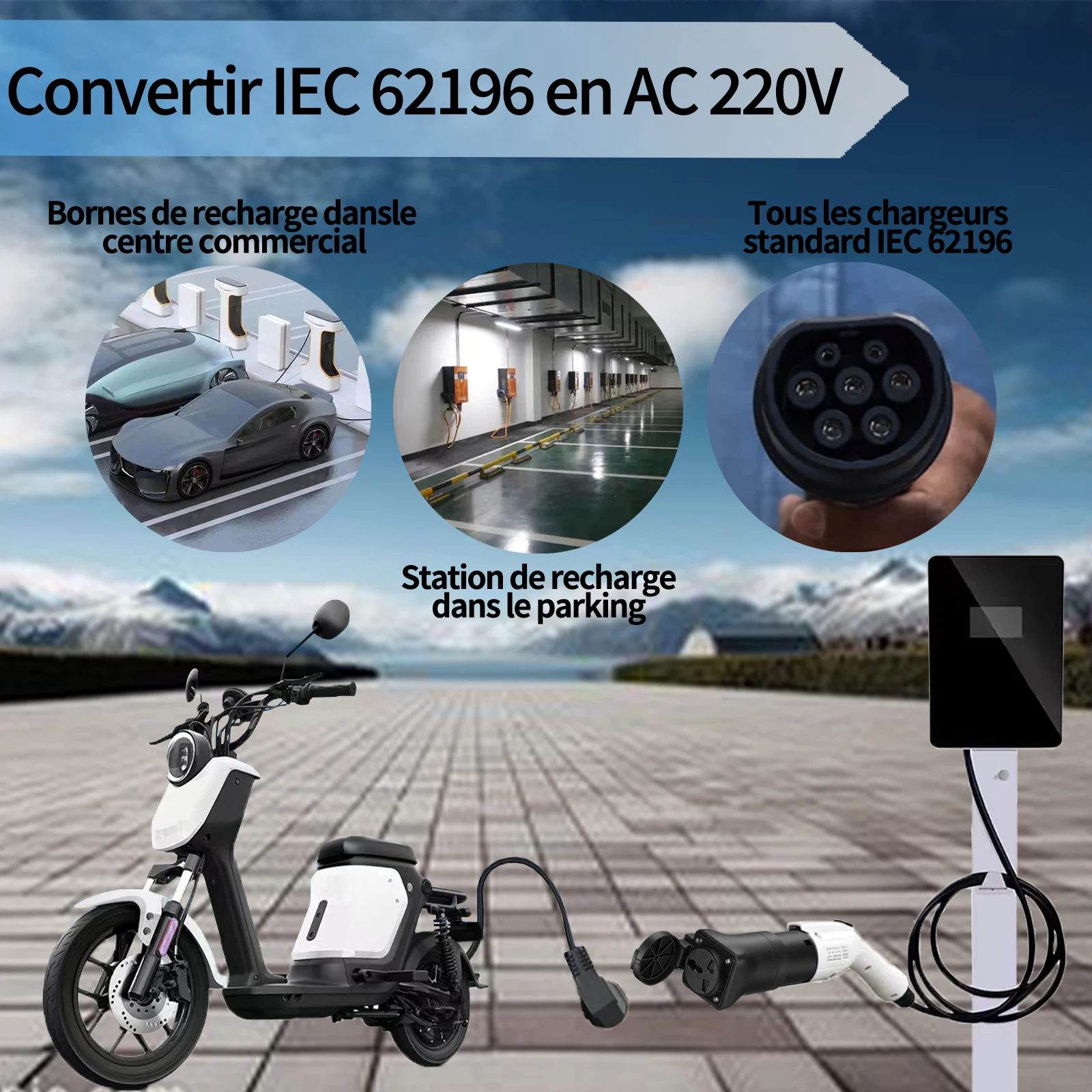 Adaptateur de chargeur EV Type - Electric Scooter Charger avis et prix